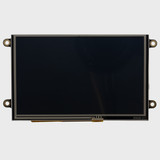 Vorderansicht eines 5-Zoll-TFT-LCD-Moduls mit Befestigungslöchern und einem inaktiven schwarzen Bildschirm.