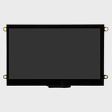 Front view of a 7-inch TFT LCD with mounting holes and an inactive black screen.