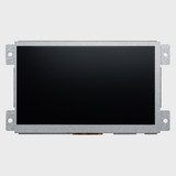 Front view of a 7-inch TFT LCD with an inactive black screen and an attached mounting bracket.