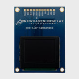 Front view of an OLED module with an inactive 1.27-inch display on a blue PCB.