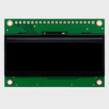 Front view of a 2.23-inch OLED display on a green PCB with an inactive black screen.