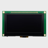 Front view of a 2.7 OLED module with green PCB showing a black screen indicating the display is powered off.
