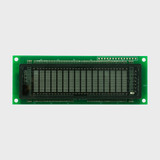 Front view of a 16x2 VFD module showing no illuminated characters indicating the display is powered off.