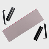 An angled view of a 6-inch-long 2x20 ribbon cable with disassembled 2x20 position connectors near the ends.