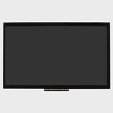 Front view of a 1024x600 pixel IPS TFT LCD showing the touchscreen menu for an in-flight entertainment system with an attached 6-pin touchscreen control FFC.