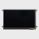 Front view of a 7-inch TFT LCD with an inactive black screen.