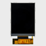 Front view of a 2.4-inch TFT LCD with an attached 45-pin FPC cable and an inactive black screen.