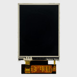 Front view of a 2.4-inch TFT LCD with an attached 45-pin FPC cable and an inactive black screen.