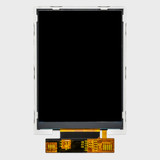 Front view of a 2.8-inch TFT LCD with an attached 45-pin FPC and an inactive black screen.