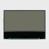 Front view of an inactive graphic COG LCD with a blank FSTN+ gray screen.