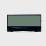 Front view of a blank STN+ gray 16x2 character LCD without an attached PCB.