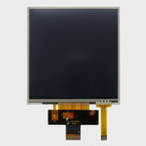 Front view of a square 4.0-inch TFT LCD with an attached 40-pin FPC cable and an inactive black screen.