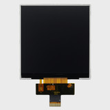 Front view of a square 4.0-inch TFT LCD with an attached 40-pin FPC cable and an inactive black screen.