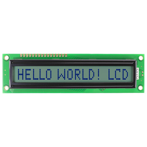 1x16 LCD Character STN+ Gray with Yellow/Green Backlight Display Front Off