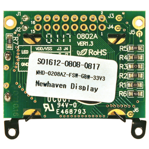 2x8 문자 LCD STN 회색(흰색 백라이트 디스플레이 PCB 뒷면 포함)