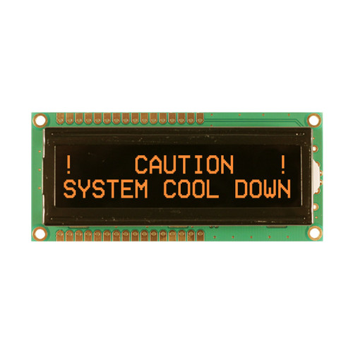 LCD 2x16 Caracteres FSTN - Retroiluminación naranja-display frontal ON