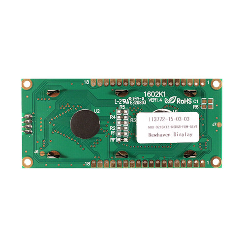 LCD 2x16 Karakter FSTN (-) RGB backlight-display PCB achterzijde