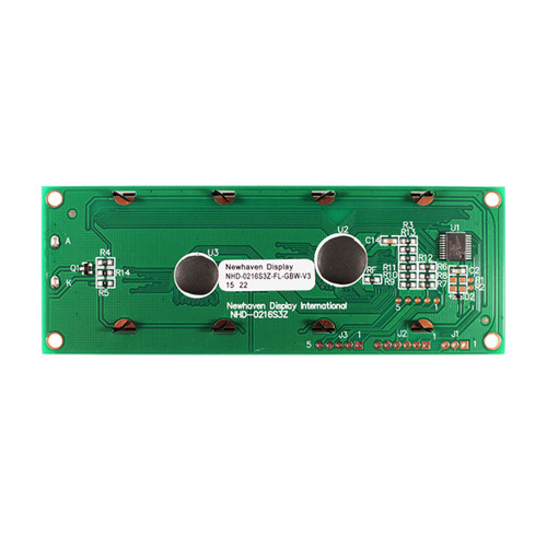 LCD 2x16 문자 직렬 STN 회색 + Y/G 백라이트 디스플레이 PCB 뒷면