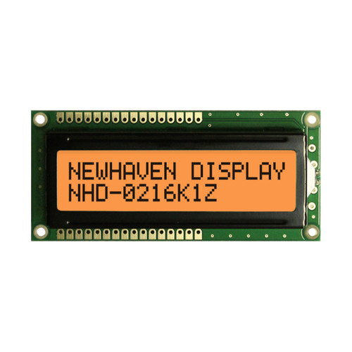 LCD 2x16 Character STN Gray + Orange backlight-display front ON