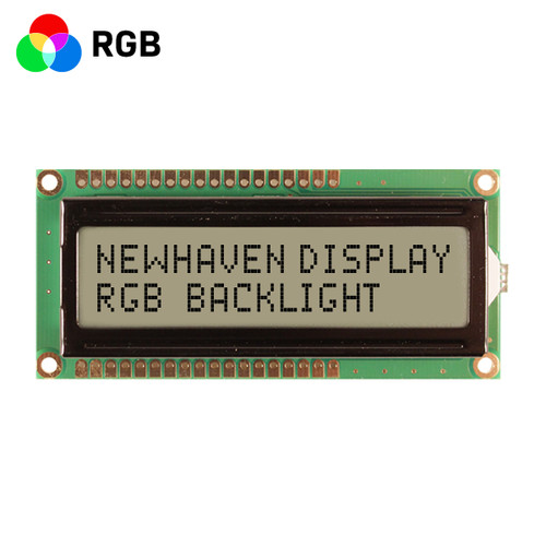 LCD 2x16 caracteres FSTN + retroiluminação RGB - frente do visor