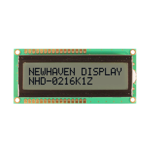 LCD 2x16 caracteres FSTN + retroiluminação azul - frente do visor desligada