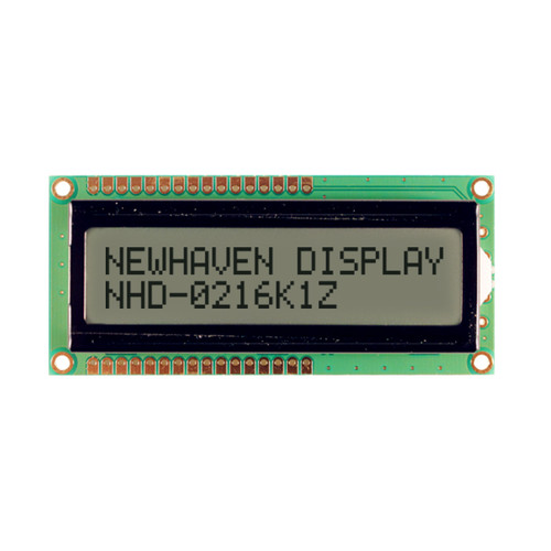 LCD 2x16 caracteres FSTN + retroiluminação verde - frente do visor desligada