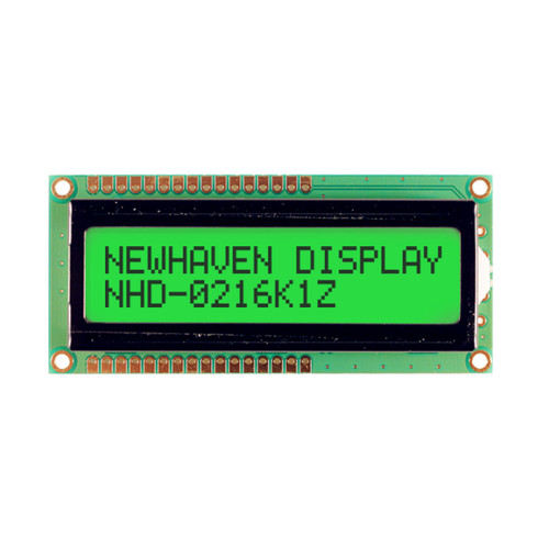 LCD 2x16 Character FSTN + Green backlight-display front ON