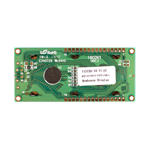 LCD 2x16 caracteres FSTN + retroiluminação verde - ecrã PCB traseiro