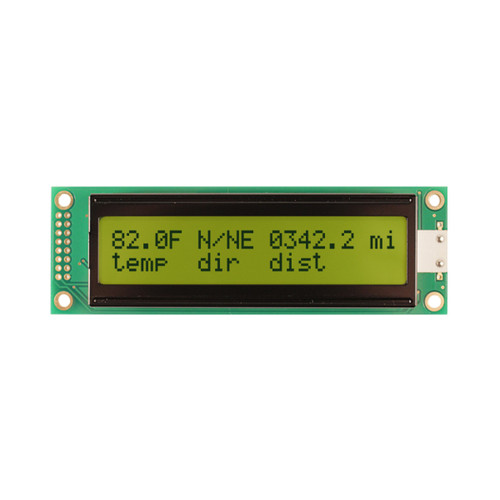 Módulo LCD 2x20 caracteres STN+ Amarillo/Verde con retroiluminación YG frontal OFF