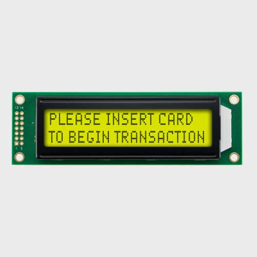 20x2 Character LCD | STN+ Gray Serial Display with Yellow/Green