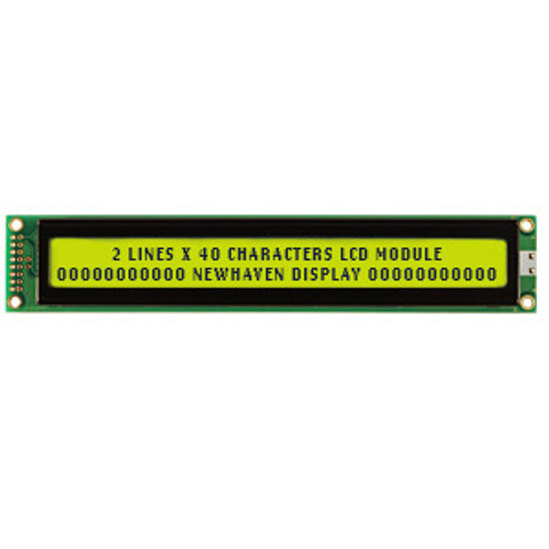 2x40 Character LCD STN Gray with Yellow/Green Backlight Front On