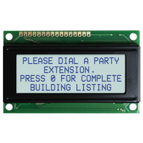4x20 Character LCD STN Gray with White Backlight Front On
