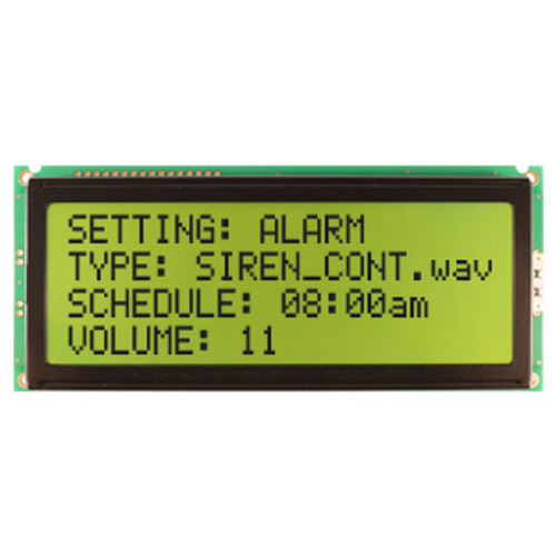 20x4 Character LCD STN Yellow/Green with Y/G Backlight Front Off