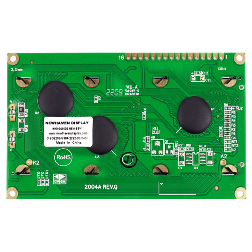 20x4 Character LCD STN Blue with White Backlight PCB Back
