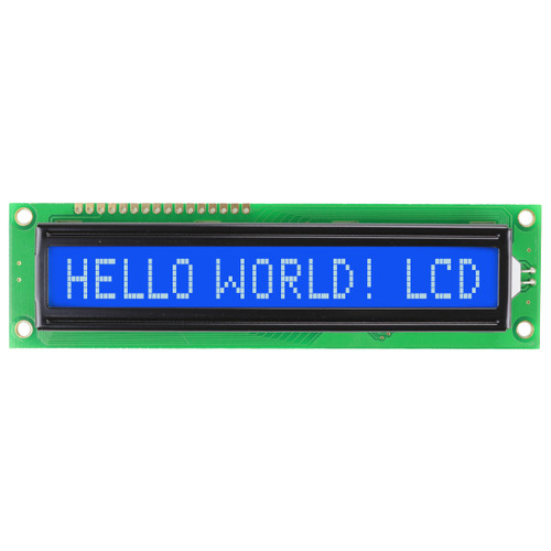 1x16 LCD Character STN- Blue with White Backlight Display Front On