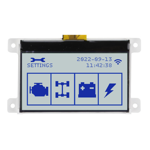 COG 128x64 Graphic LCD STN+ Gray with White Backlight Display front ON