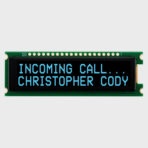 Blue 16x2 Character Slim OLED Module