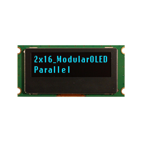 OLED 2x16 Character Blue Modular front ON