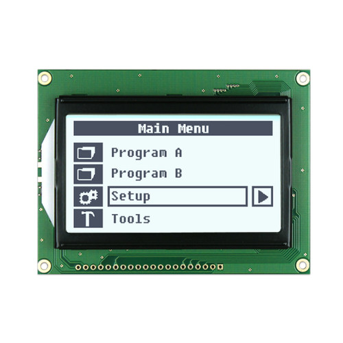 128x64 Graphic LCD FSTN+ White Backlight Display front ON