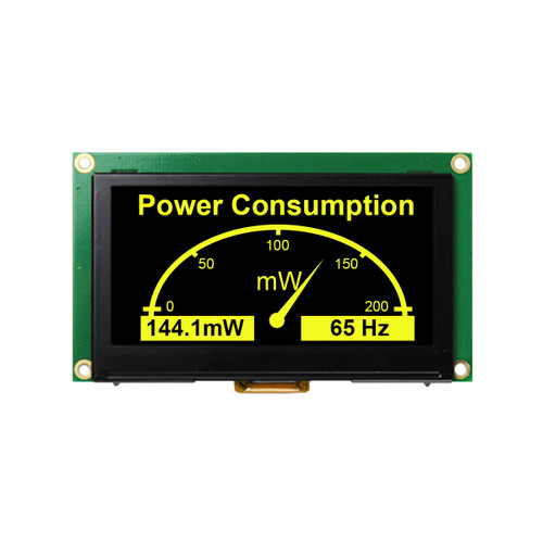 2.7 inch Yellow Graphic OLED Module with Connector front ON