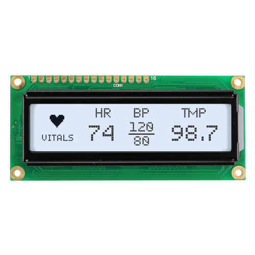 144x32 Graphic LCD FSTN+ White Backlight Display front ON