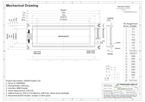 Drawing Specification for NHD-24064WG-AYYH-VZ#
