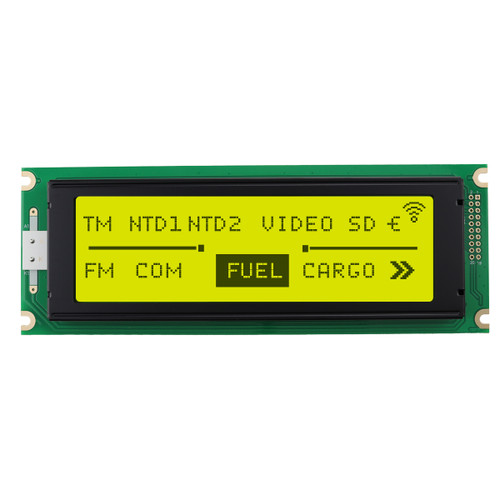 240x64 Graphic LCD STN+ Yellow/Green with YG Backlight Display front ON