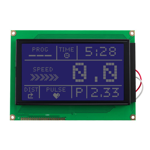 240x128 Graphic LCD STN- Blue with White Backlight Display front OFF