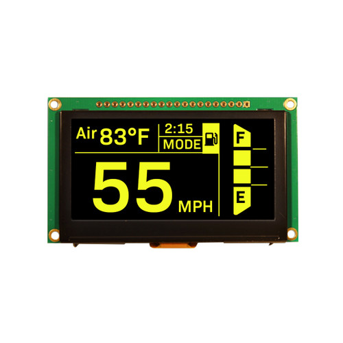 2.7 inch Yellow Graphic OLED Module front ON
