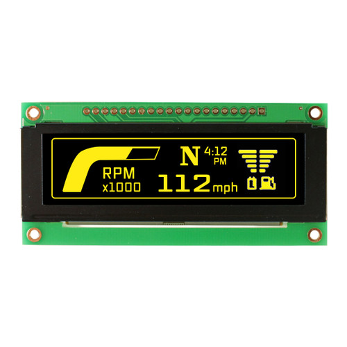 Módulo OLED gráfico amarillo de 2,8 pulgadas frontal ON