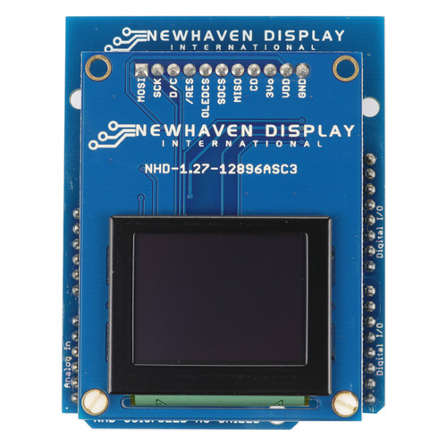 1.27 inch Full Color OLED Arduino Shield front OFF