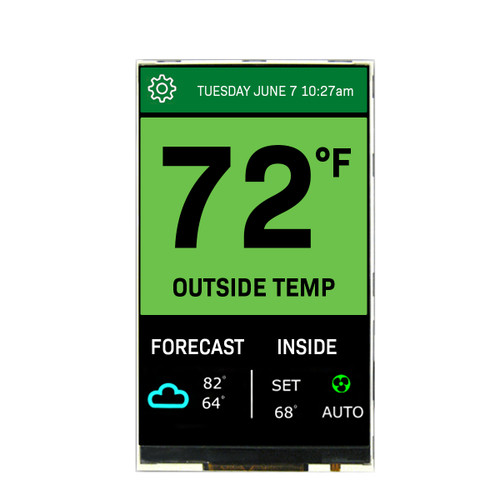Écran TFT IPS mode portrait de 4,3 pouces à l'avant ON rogné