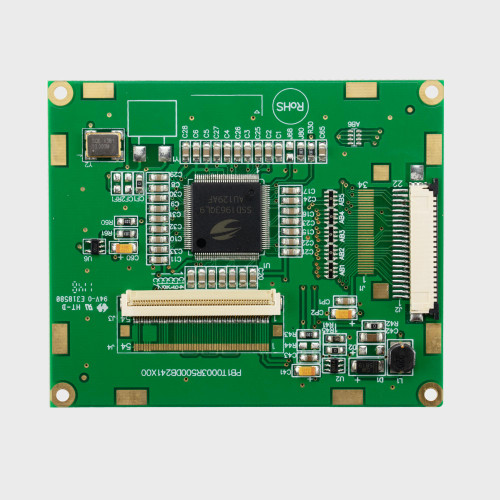 Front view of a green circuit board with various components and a 20-pin FFC connector.