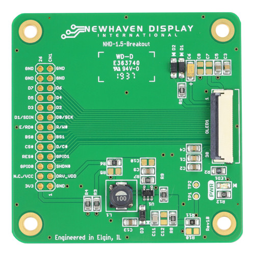 Carte de dépannage pour verre OLED couleur de 1,5 pouce avant